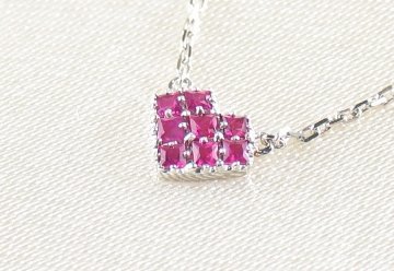 princesspaveheart necklace pt/diamond(プリンセスルビーパヴェハート ネックレス プラチナ/ルビー)の画像