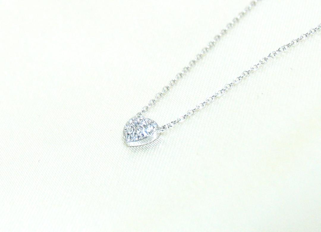 heartalive necklace k18yg/diamond(ハートアライブ ネックレス(両吊り) k18ホワイトゴールド/ダイア)の画像