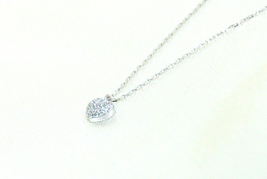 heartalive necklace k18yg/diamond(ハートアライブ ネックレス(バチカン吊り) k18ホワイトゴールド/ダイア)の画像