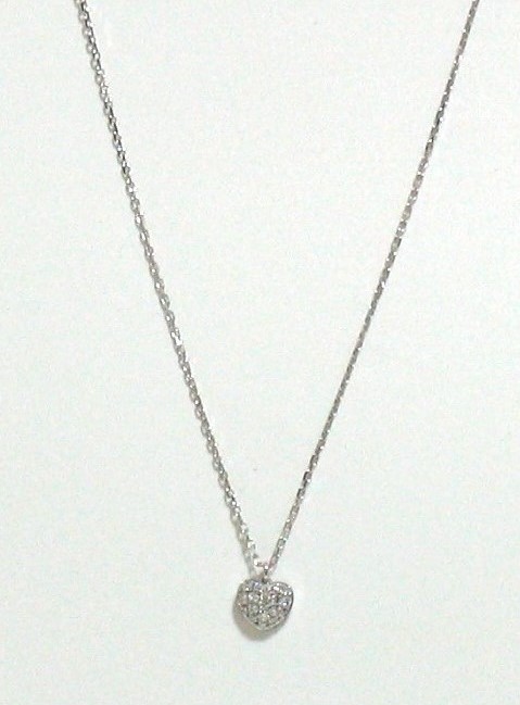 heartalive necklace k18yg/diamond(ハートアライブ ネックレス(バチカン吊り) k18ホワイトゴールド/ダイア)の画像