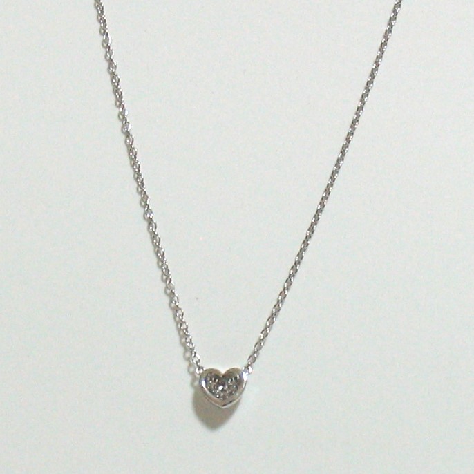 heartalive necklace k18yg/diamond(ハートアライブ ネックレス(バチカン吊り) k18ホワイトゴールド/ダイア)の画像