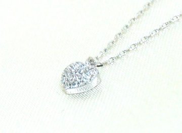 heartalive necklace k18yg/diamond(ハートアライブ ネックレス(バチカン吊り) k18ホワイトゴールド/ダイア)の画像