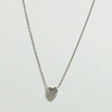heartalive necklace k18yg/diamond(ハートアライブ ネックレス(バチカン吊り) k18ホワイトゴールド/ダイア)の画像