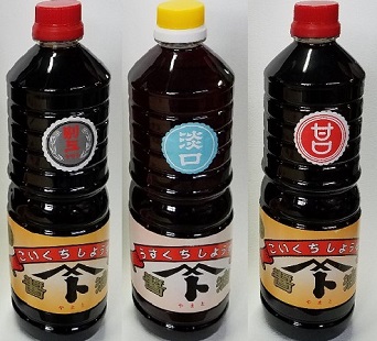 別上 こいくち/うすくち/あまくち醤油（１L）の画像