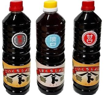 別上 こいくち/うすくち/あまくち醤油（１L）の画像