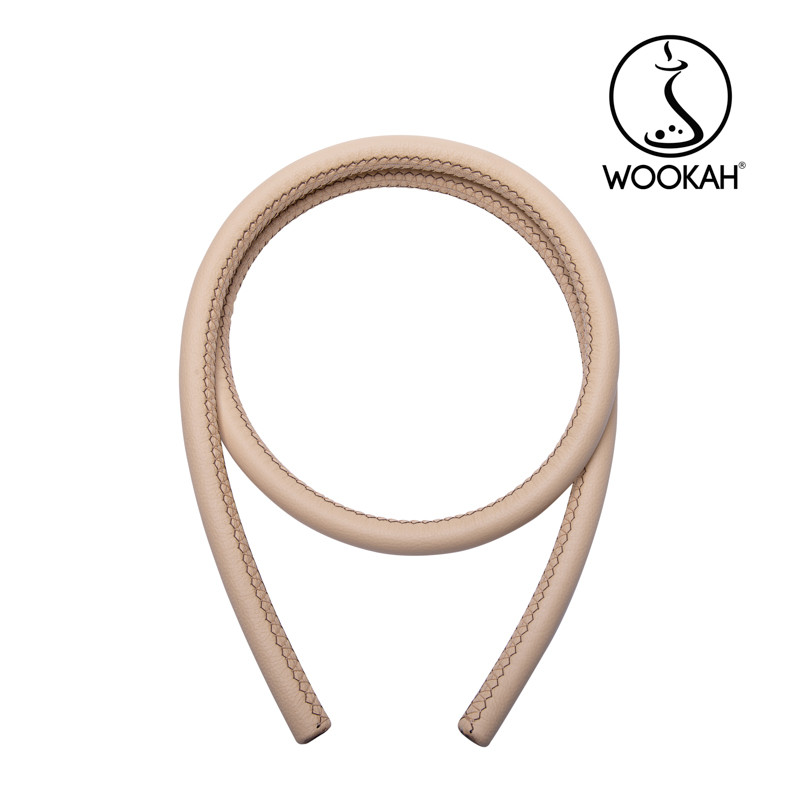 Wookah TEAK Wooden Mouthpiece Standard / BEIGE Leather Hose（ウーカーチークウッデンマウスピーススタンダード/ベージュレザーホース）画像