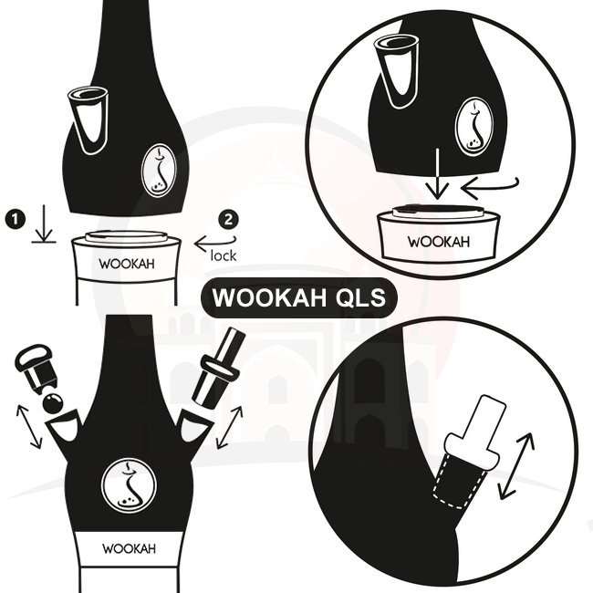 Wookah BLACK×PINK Body / Squares bottle（ウーカーブラック×ピンクボディ/スクエアボトル）画像