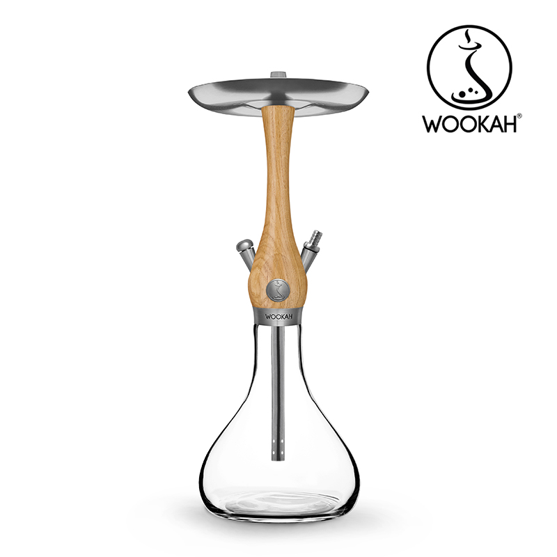 Wookah Mini OAK / OAK Wooden Mouthpiece / Brown Leather Hose Setの画像