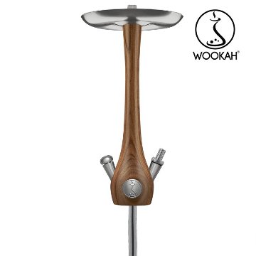 Wookah WALNUT Body / ONION Bottle / WALNUT Wooden Mouthpiece / Brown Leather Hose Setの画像