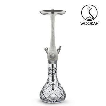 Wookah WHITE NOX Body / OLIVE Bottle / WHITE NOX Wooden Mouthpiece / BLACK Leather Hose Setの画像