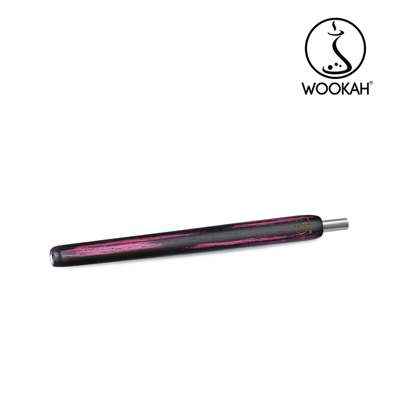 Wookah BLACK PINK Body / CHECK Bottle / BLACK PINK Wooden Mouthpiece / BLACK Leather Hose Setの画像