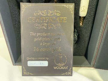 Wookah 24K Gold-Plated White NOX Body / Olives Vase / Black Hose Complete Setの画像