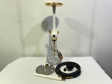 Wookah 24K Gold-Plated White NOX Body / Olives Vase / Black Hose Complete Setの画像