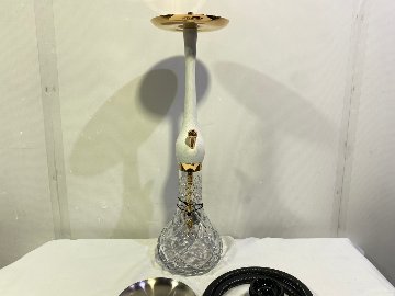 Wookah 24K Gold-Plated White NOX Body / Olives Vase / Black Hose Complete Setの画像