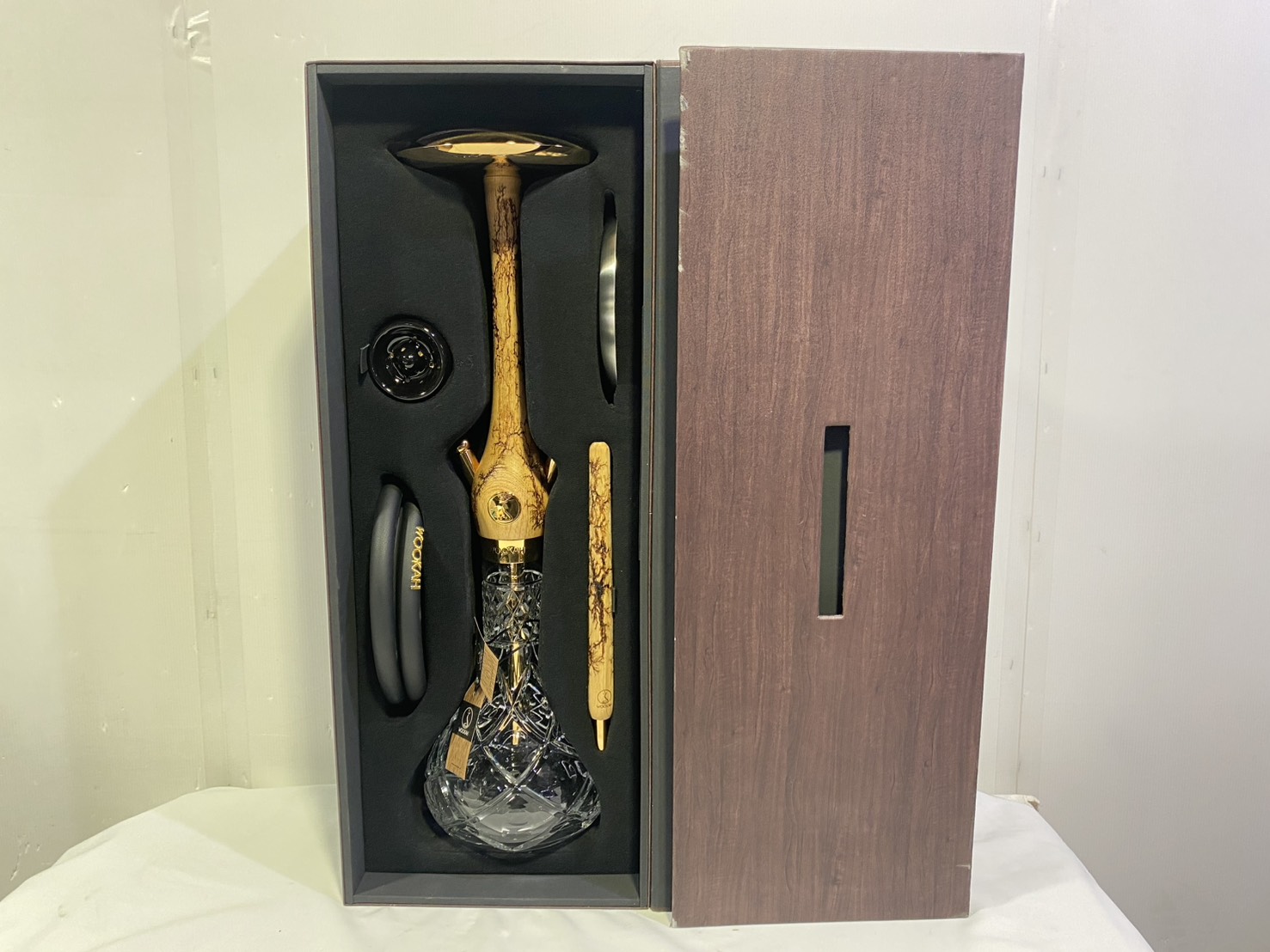 Wookah 24K Gold-Plated GROM Body / Olives Vase / Black Hose Complete Set