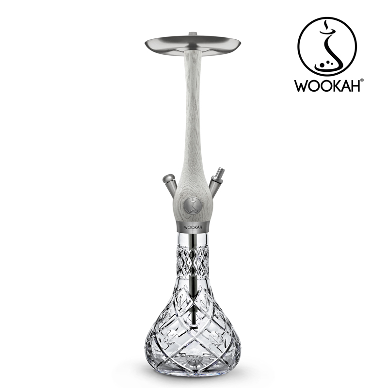 Wookah WHITE NOX Body / OLIVE Bottle / WHITE NOX Wooden Mouthpiece / BLACK Leather Hose Set