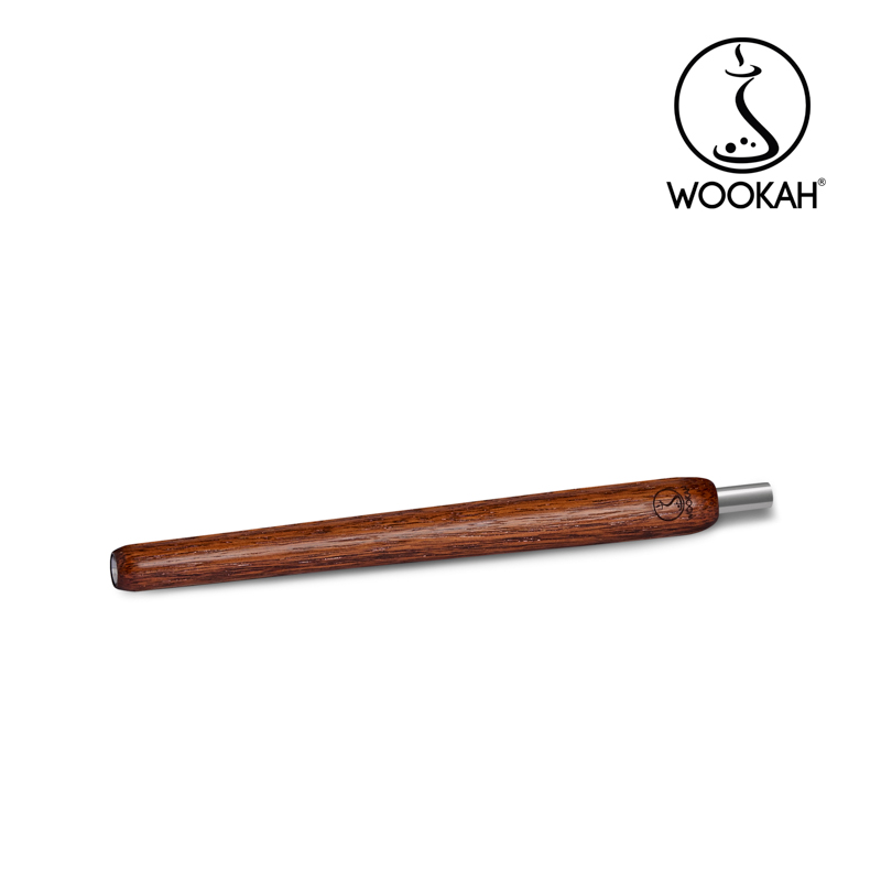 Wookah MERBAU Body /  MILL Bottle / MERBAU Wooden Mouthpiece / BROWN Leather Hose Setの画像