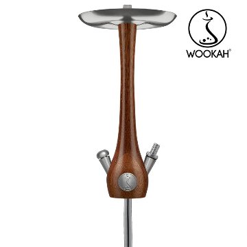 Wookah MERBAU Body /  MILL Bottle / MERBAU Wooden Mouthpiece / BROWN Leather Hose Setの画像