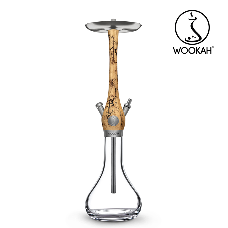 Wookah GROM Body /  SMOOTH Bottle / GROM Wooden Mouthpiece / BLACK Leather Hose Setの画像