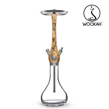 Wookah GROM Body /  SMOOTH Bottle / GROM Wooden Mouthpiece / BLACK Leather Hose Setの画像