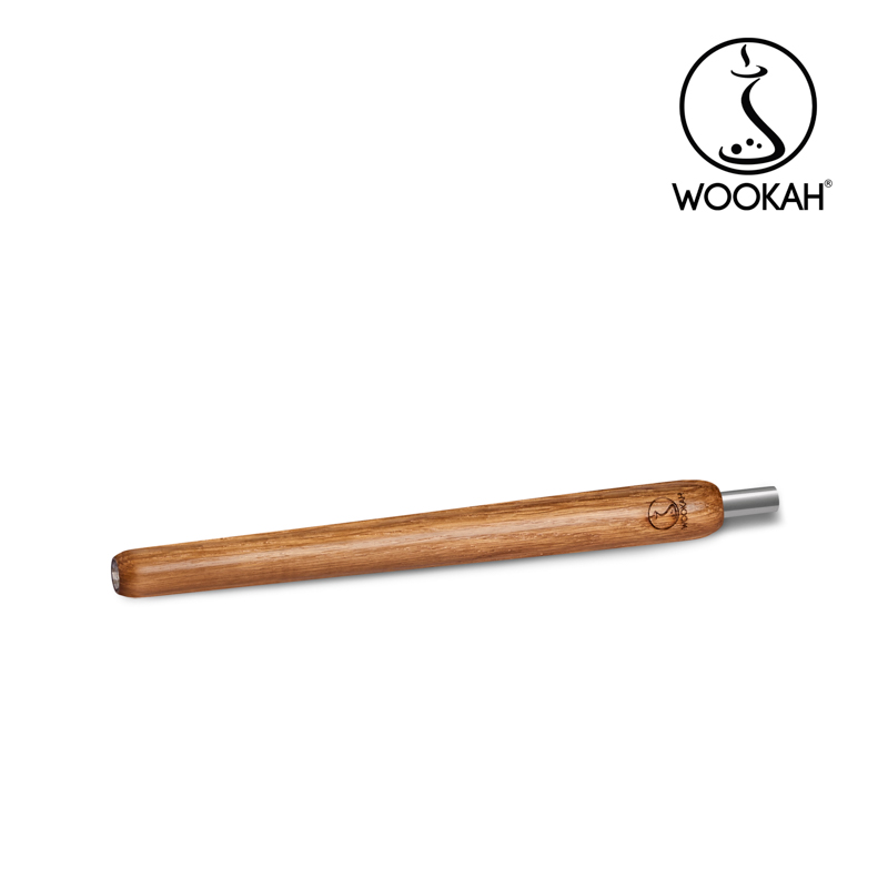 Wookah OAK Body /  ONION Bottle / OAK Wooden Mouthpiece / BROWN Leather Hose Setの画像