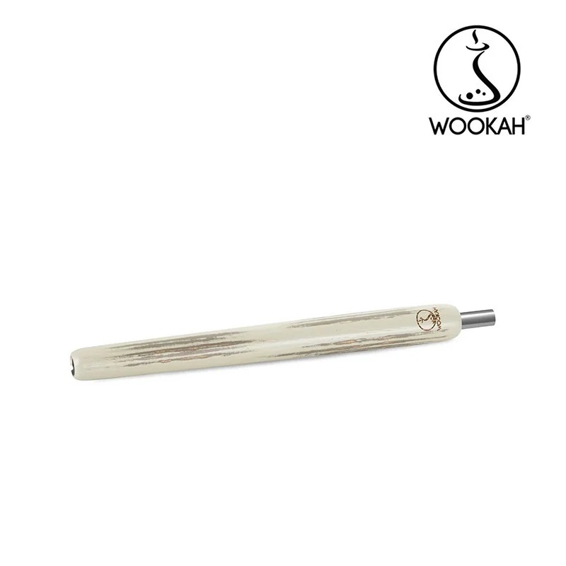 Wookah TAUPE Body /  GOSSAMER Bottle / TAUPE Wooden Mouthpiece / BLACK Leather Hose Setの画像
