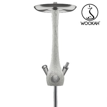 Wookah WHITE NOX Body / PINION Bottle / WHITE NOX Wooden Mouthpiece / BLACK Leather Hose Setの画像