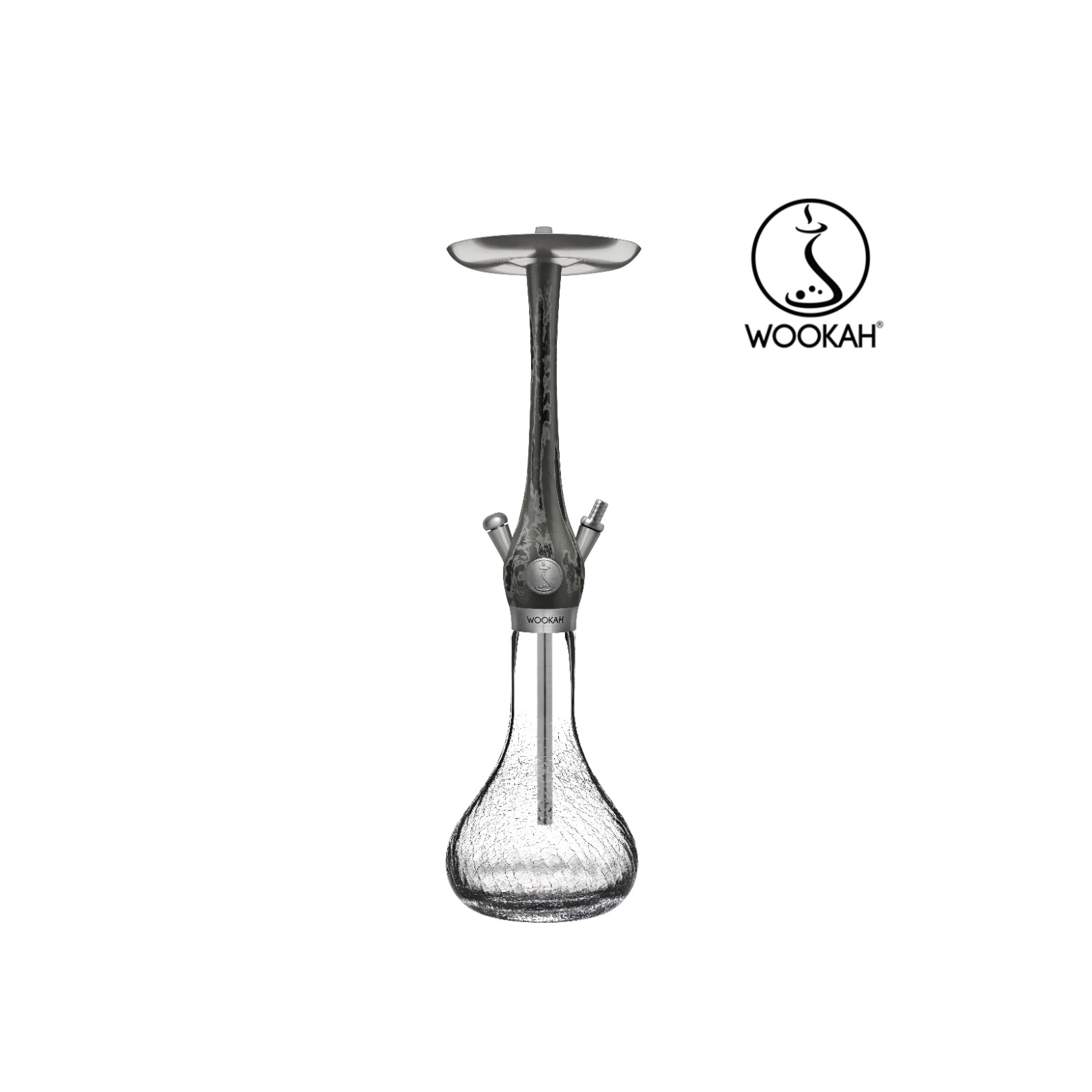 Wookah TENEBRIS Body / GOSSAMER Bottle / TENEBRIS Wooden Mouthpiece / BLACK Leather Hose Set