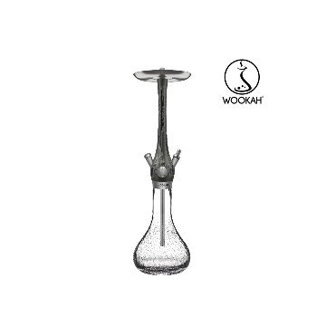 Wookah TENEBRIS Body / GOSSAMER Bottle / TENEBRIS Wooden Mouthpiece / BLACK Leather Hose Setの画像