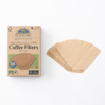 FSC＆コンポスト認証 無漂白コーヒーフィルター No.4サイズ（1〜4杯用） 100枚入り画像