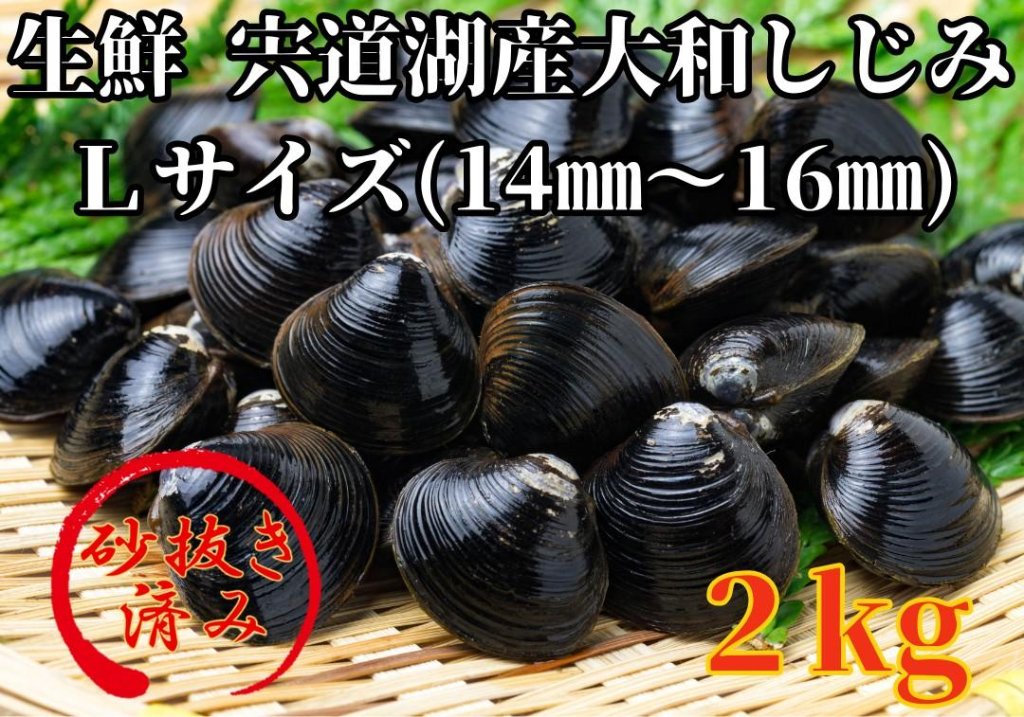 生鮮　島根県宍道湖産大和しじみ　Ｌサイズ（14㎜～16㎜）2㎏の画像