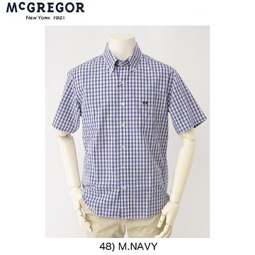 McGREGOR メンズ　半袖ボタンダウンチェクウシャツ　イージーケア　綿100％　EASY CARE　画像