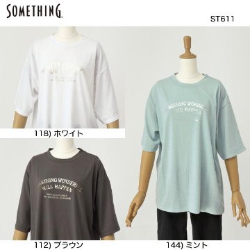 サムシング something 箔プリントロゴ半袖Tシャツ ST611の画像