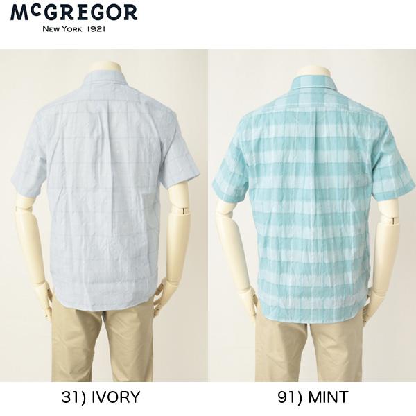  McGREGOR マックレガー メンズ 111162505 Coolmax  快適着心地涼しくドライ  ボタンダウウィンドペンチェックシャツ(半袖)画像