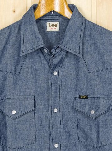 Lee メンズ シャンブレー ウエスタンシャツ、LT0500 長袖シャツ 200)ブルーシャンブレー画像