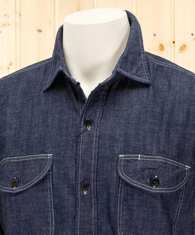 Lee　長袖　LT0501 デニムワークシャツ 100)ワンウォッシュ　WORK Shirt CHAMBRAYの画像