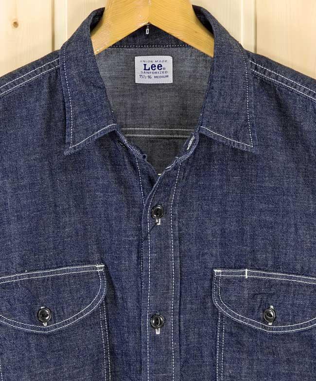 Lee　長袖　LT0501 デニムワークシャツ 100)ワンウォッシュ　WORK Shirt CHAMBRAYの画像