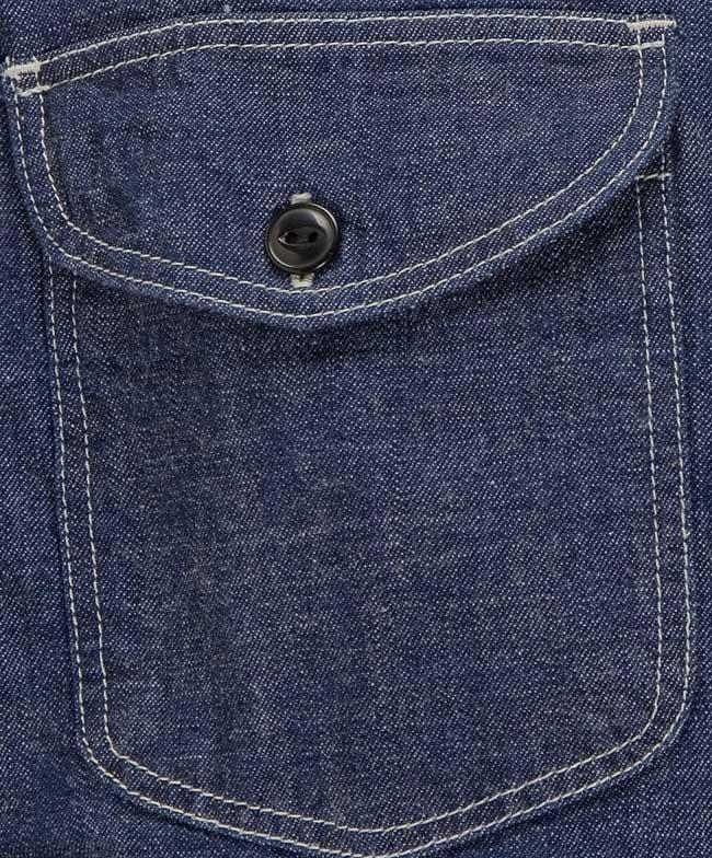 Lee　長袖　LT0501 デニムワークシャツ 100)ワンウォッシュ　WORK Shirt CHAMBRAYの画像