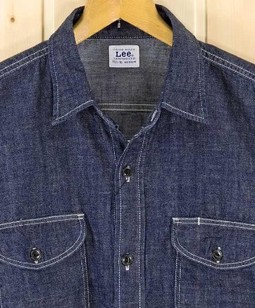 Lee　長袖　LT0501 デニムワークシャツ 100)ワンウォッシュ　WORK Shirt CHAMBRAYの画像
