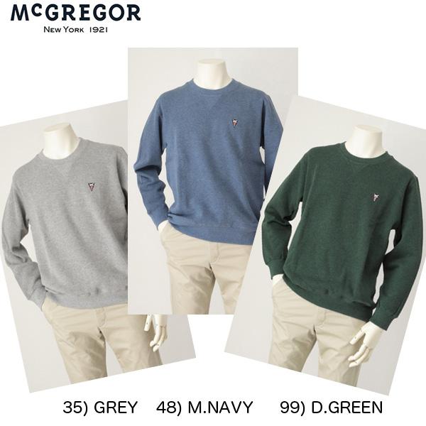 McGREGOR　マックレガー　111711902 クルーネックスウェット 35）GREY　99）D.GEEN　48)M.NAVYの画像