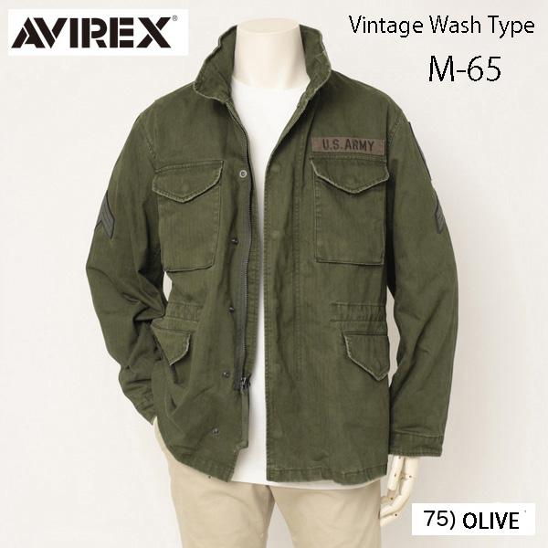 AVIREX アヴィレックス 6122146 VINTAGE WASH TYPE　 M-65　Field Jacket M,L,XL 75)OLIVE画像