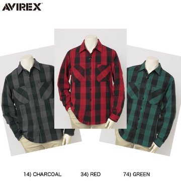 AVIREX/アヴィレックス 6125137 Daily Block Check Work Shirt  綿100％　顔料製品染めユーズドウォッシュ画像