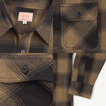BIG MIKE 102235 ヘビーフランネル チェックシャツ  フラップ付 胸ポケット猫目ボタン スタイル＝ ビンテージ風 画像