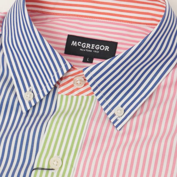 McGREGOR マクレガー　111173106 　メンズ　クレイジーチェック、ストライプ　ボタンダウンチェックシャツ 　綿100％画像