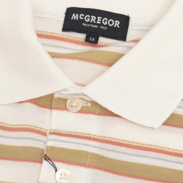 McGREGOR　鹿の子　長袖　ボーダー　ポロシャツ 　111613104 FISCO　倉敷工房　日本製画像
