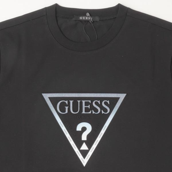 guess ゲス Denim Emboss Triangle Tee(デニム風のグラデーションカラーとエンボス加工Tシャツ)画像