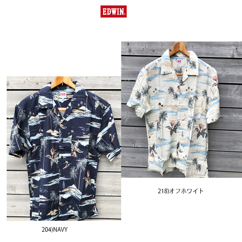 edwin　エドウィン　ET2143 アロハシャツ オープンカラーシャツ 半袖 の画像