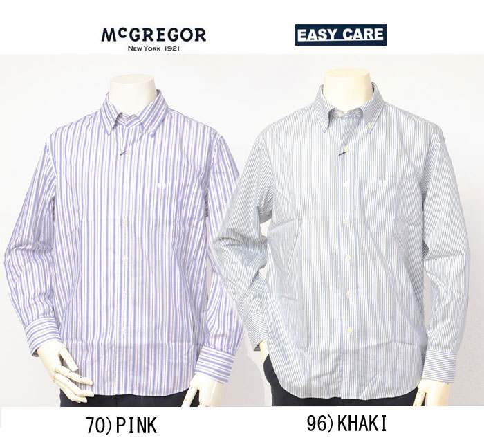 McGREGOR　マクレガー easycare 111173601 メンズ　長袖シャツ　薄手 クール　ボタダウン　紳士カジュアルシャツ　ストレイプシャツの画像