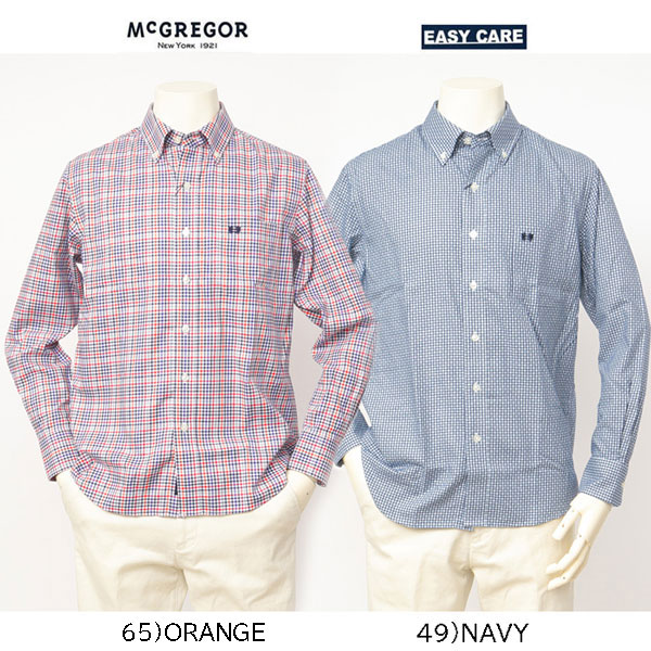 McGREGOR　マクレガー easycare 111173601 メンズ　長袖シャツ　薄手 クール　ボタダウン　紳士カジュアルシャツ　ストレイプシャツの画像