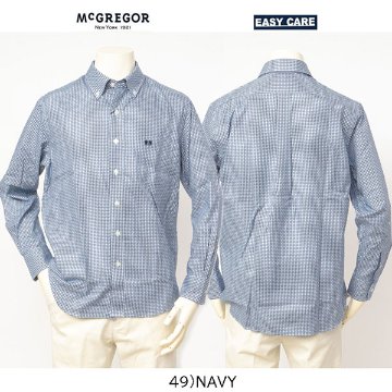 McGREGOR　マクレガー easycare 111173601 メンズ　長袖シャツ　薄手 クール　ボタダウン　紳士カジュアルシャツ　ストレイプシャツ画像
